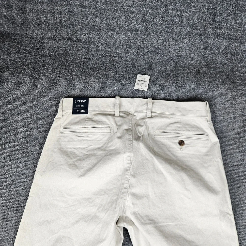 J.Crew Flex Skinny Chino Pants Mens 32x34 Stone Beige AN792 New